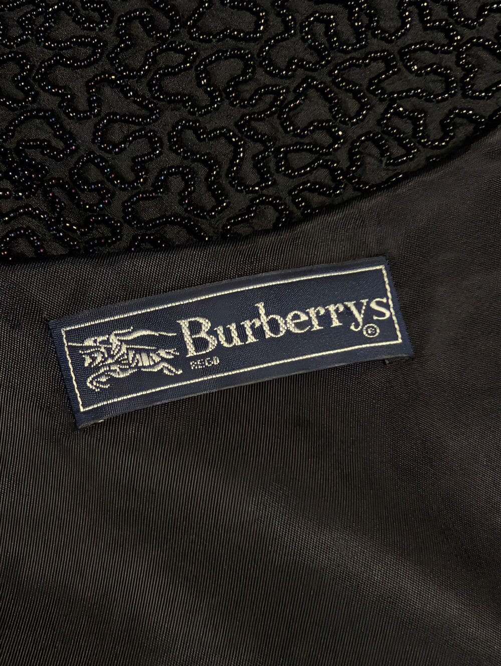 Vintage Burberrys' Black Silk Beaded Evening Shell Top Sleeveless 4P Luxury - Picture 14 of 15